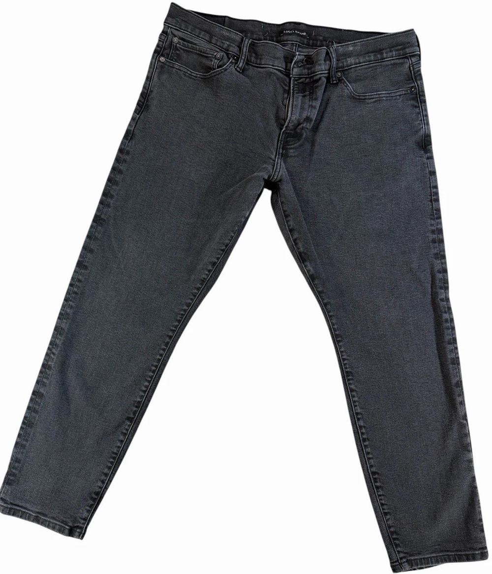 Lucky Brand 110 Slim Jeans Mens 38x30 Charcoal Gray Stretch Denim 5-Pocket